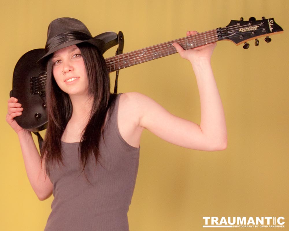 I saw an amazing picture on a web site of this female guitarist.  She was beautiful.  After a bit of searching, I was able to contact her and we did this shoot together.